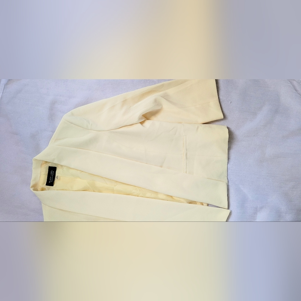 NWOT! Posh Butter Yellow Black Label Formal Women's Lined Open Spring Blazer 10 - Picture 13 of 17